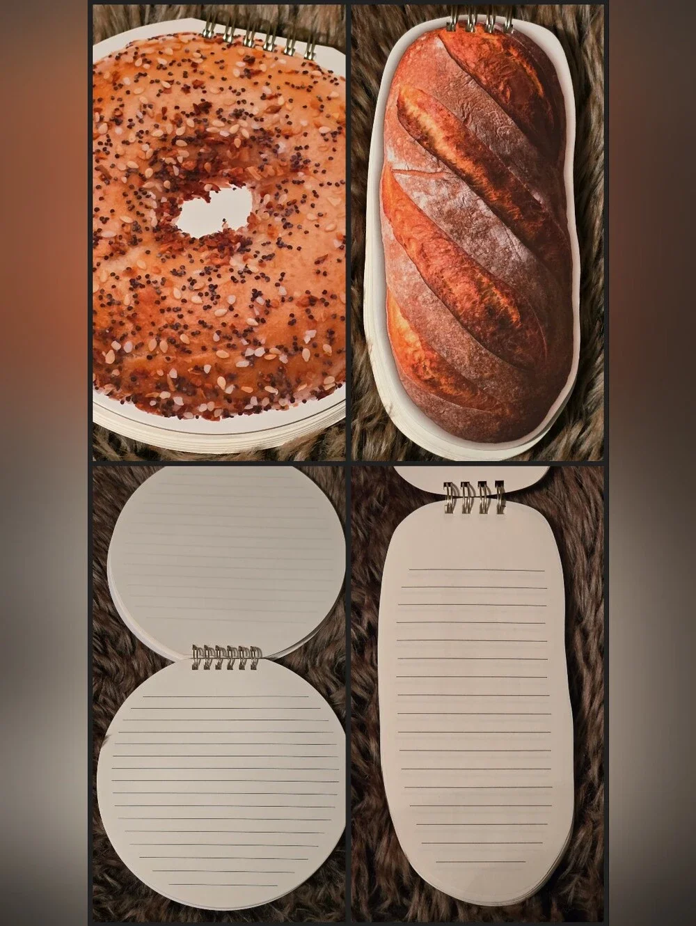 Novelty Bread & Bagel Notepad Set - Cute Food Design